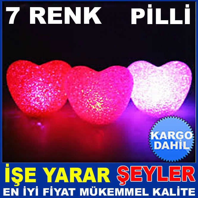 RENK DEĞİŞTİREN KALPLİ ROMANTİK GECE LAMBASI KD