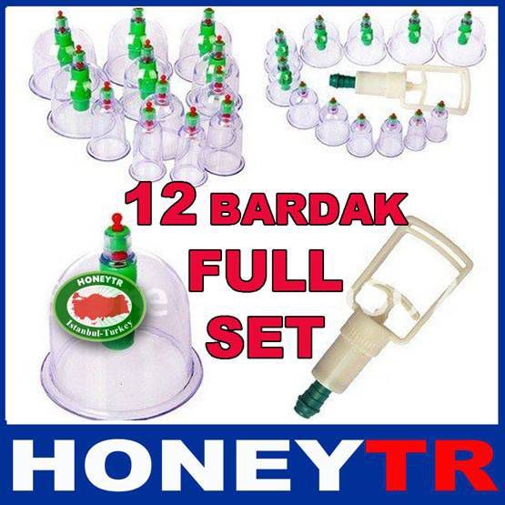 BÜYÜKTEN KÜÇÜĞE TAMSET 12li VAKUMLU BARDAK ÇEKME