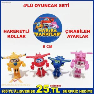 4'LÜ HARİKA KANATLAR DÖNÜŞEN OYUNCAK UÇAK SETİ