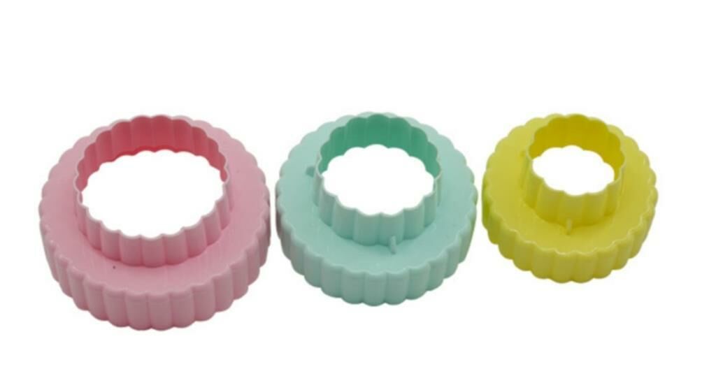 PD3301 Suncook Çift Taraflı Tırtıklı Yuvarlak Kurabiye Kalıbı 3 Adet