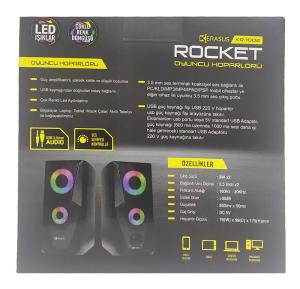 Kerasus KR-1002 Rocket 1+1 Kendiliğinden Değişen LED Işık Efektli  Oyuncu Hoparlörü Speaker