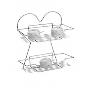 1. Kalite Krom Kaplama Kalpli Baharatlık - Mutfak Rafı - Çok Amaçlı Paslanmaz Çelik Raf 528