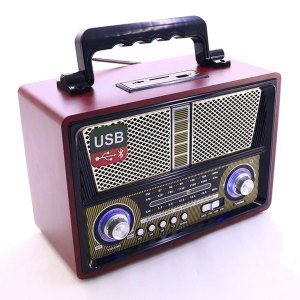 Klasik Ahşap Nostaljik Kemai MD-1802BT Radyo Bluetooth Hoparlör Ses Bombası Portatif Müzik Kutusu