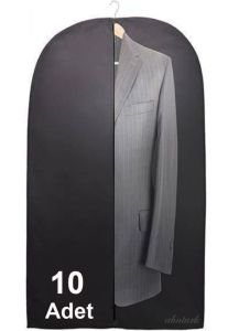 10 Adet Nonwoven 100x63 Nefes Alan Fermuarlı Takım Elbise Kılıfı Toz Tutmaz