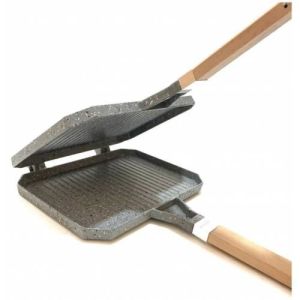Groblon Granit Ocaküstü Tost Makinesi Gril Tam Açılabilir Izgara