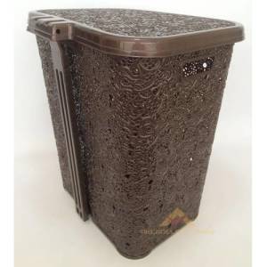 48x40 Pedallı Dantel Desen Kirli Çamaşır Sepeti