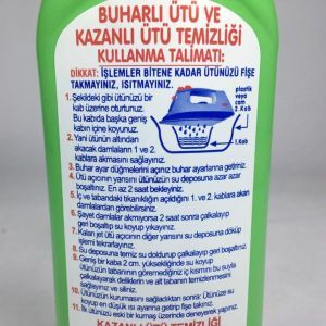 Ütü Açıcı Sıvı Buharlı Ütü ve Kazanlı Ütü Kireç Temizleyici Sıvı