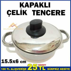KAPAKLI ERGONOMİK 15.5X6 CM ÇELİK TENCERE