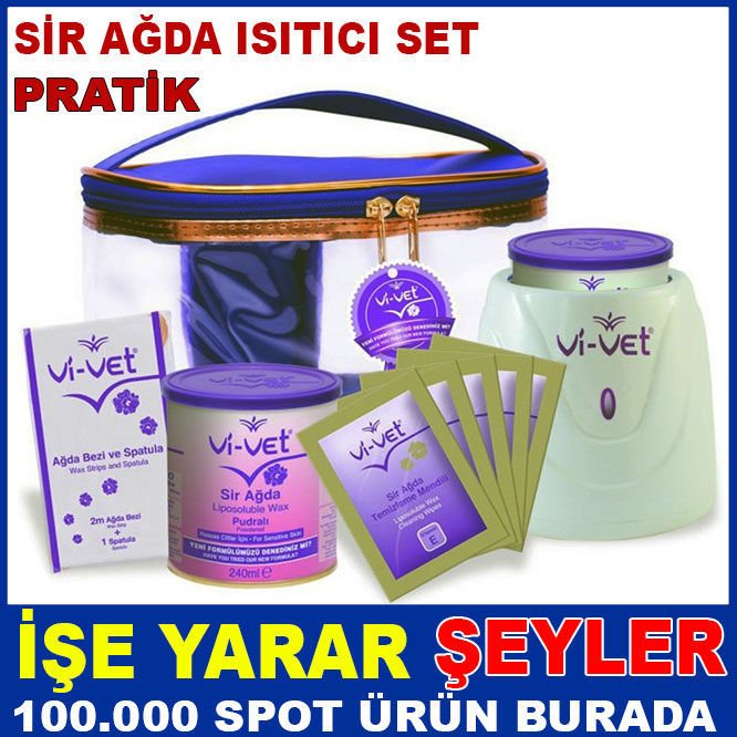 Özel çantalı ağda ısıtma makinesi ile eksiksiz ağda seti Vİ-VET HİJYENİK PRATİK SİR AĞDA ISITICI