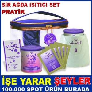 Özel çantalı ağda ısıtma makinesi ile eksiksiz ağda seti Vİ-VET HİJYENİK PRATİK SİR AĞDA ISITICI