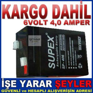 6 VOLT 4,0 AMPER KURU BAKIMSIZ IŞILDAK AKÜSÜ KD