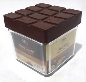 Çikolata Desenli Kapağı Olan 9x9x8,5cm Ebatlarında Saklama Kabı  Kaliteli Plastikten Üretilmiştir