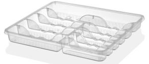 Şeffaf Büyük Boy Çekmece Tipi Kaşıklık 9 bölmeli 38x43x4.5 cm