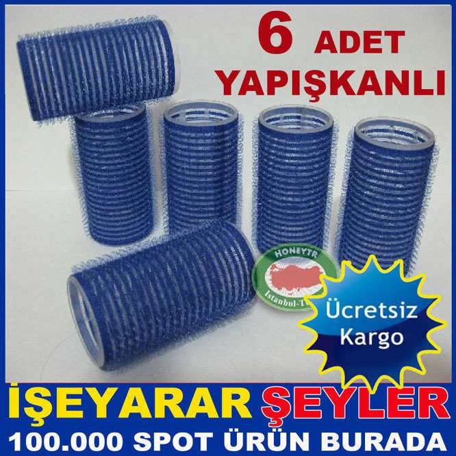 6 LI SET YAPIŞKANLI PERMA BİGUDİ 6cmxØ3 ORTABOY -2