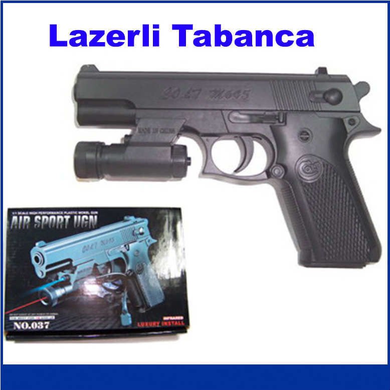 24x15cm Ebatında Mermi Atan Lazerli Silah Eğlenceli Lazer Işınlı Oyuncak Tabanca