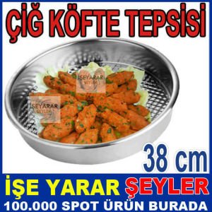 PASLANMAZ BÜYÜK BOY ÇİĞ KÖFTE TEPSİSİ 38cm
