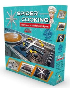 Gold Seri Spider Cooking Full Döküm Alüminyum Dönerli Börek Pişirici Ocaküstü Künefe Pişirme Aparatı