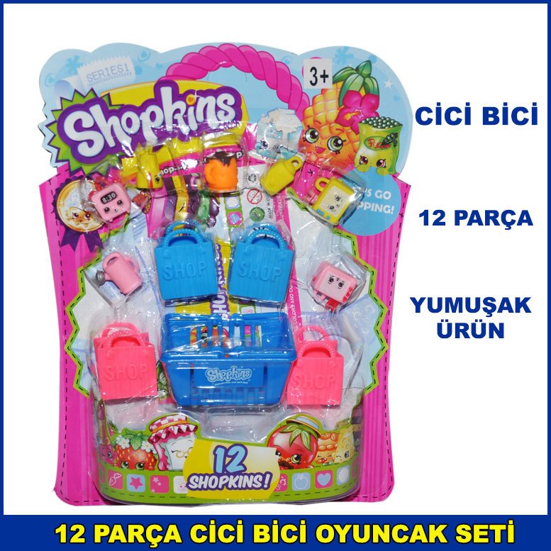 12 Parça Cici Bici Oyun Seti Yumuşak Ürün 1. Kalite ve Dayanıklı - Shopkins