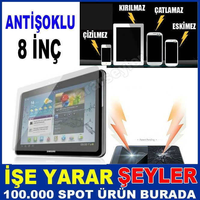 8'' INÇ KIRILMAZ TABLET EKRAN KORUYUCU JELATİN