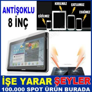 8'' INÇ KIRILMAZ TABLET EKRAN KORUYUCU JELATİN