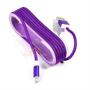 APPLE RENKLİ ÖRGÜLÜ ÇELİK USB DATA ŞARJ KABLOSU