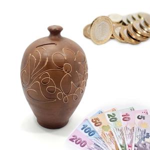 Toprak Testi Küp Kumbara Büyük Boy Dekoratif Organik Kumbara