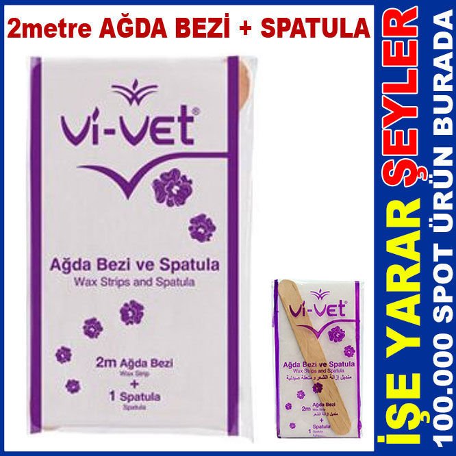 Vİ-VET YÜKSEK KALİTE 2 Metre YIRTILMAZ AĞDA BEZİ ve AHŞAP SPATULA