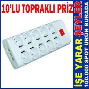 10'LU TOPRAKLI GRUP AÇMA KAPAMALI PRİZ