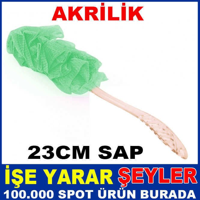 AKRİLİK 23cm ŞEFFAF SAPLI ERGONOMİK BANYO LİFİ