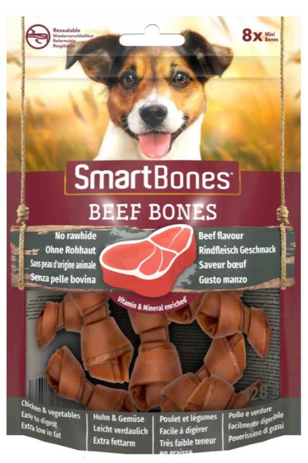 SmartBones Köpek Ödül Kemiği (8 li)Küçük Irk köpekler İçin Yer fıstıklı  128gr