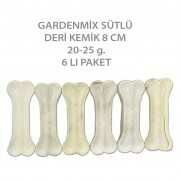 Gardenmix Sütlü Deri Kemik 8cm 20-25gr 6lı Paket