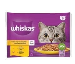 Whiskas Pouch Kedi Tavuklu Hindili  Kümes Çeşitleri (4 lü Paket)