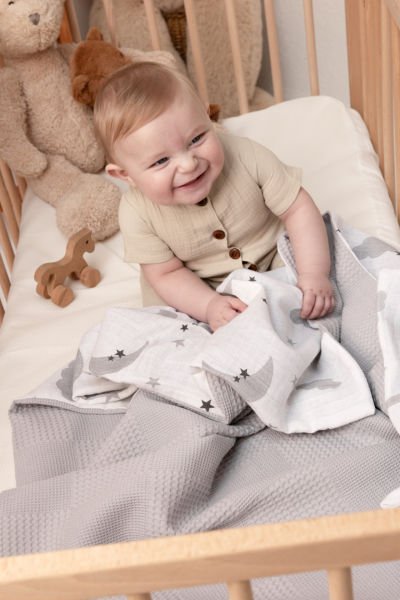 DOUBLE SIDED PIQUE AND MUSLIN GREY - CLOTH