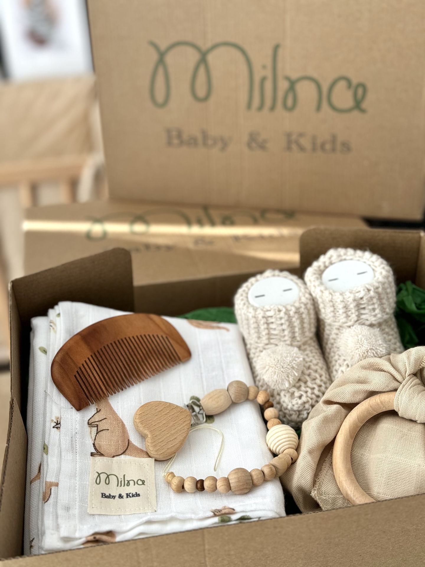Hoşgeldin Bebek Yenidoğan Müslin Set - Bej