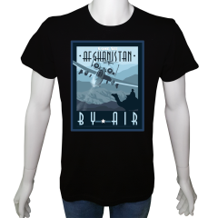 Unisex T-shirt Siyah 'Uçak / Uçak10' Baskılı