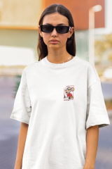 Oversize Unisex T-shirt Beyaz 'Super Mario1' Baskılı