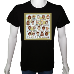Genç T-shirt Siyah 'Dünyanın Çehresi' Baskılı