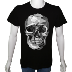Unisex T-shirt Siyah 'PopArt / Kurukafa6' Baskılı