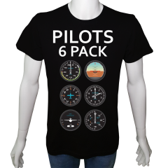 Unisex T-shirt Siyah 'Uçak / Pilot3' Baskılı