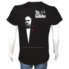 Unisex T-shirt Siyah 'Sinema&Dizi/Godfather1' 2Baskılı