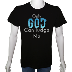Unisex T-shirt Siyah 'Havalı Siyah / Beni sadece Tanrı yargılayabilir' Baskılı