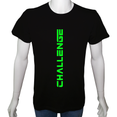 Unisex T-shirt Siyah 'Havalı Siyah / Meydan okuma' Baskılı
