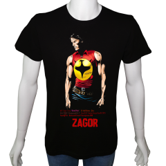 Unisex T-shirt Siyah 'Çizgi Film&Roman / Zagor' 2Baskılı
