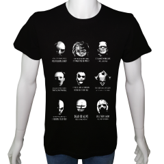 Unisex T-shirt Siyah 'Sinema&Dizi/Korku1' Baskılı