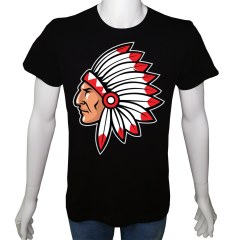 Unisex T-shirt Siyah 'Antik Kültürler / K.Amerika Yerlileri3' Baskılı