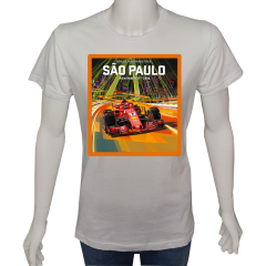 Unisex T-shirt Beyaz 'Oto / Formula2' Baskılı