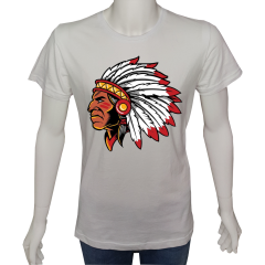 Unisex T-shirt Beyaz 'Antik Kültürler / K.Amerika Yerlileri5' Baskılı