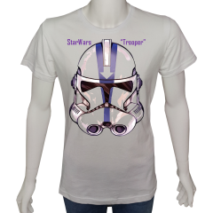 Unisex T-shirt Beyaz 'Sinema&Dizi/SW Trooper1' Baskılı
