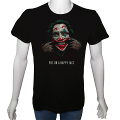 Unisex T-shirt Siyah 'PopArt / Joker1' Baskılı