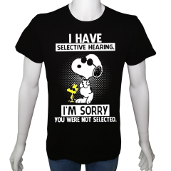 Unisex T-shirt Siyah 'Çizgi Film&Roman / Snoopy1' Baskılı
